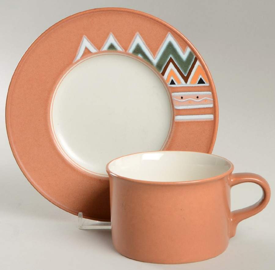 Terrastone Flat Cup & Saucer Set by Mikasa-1