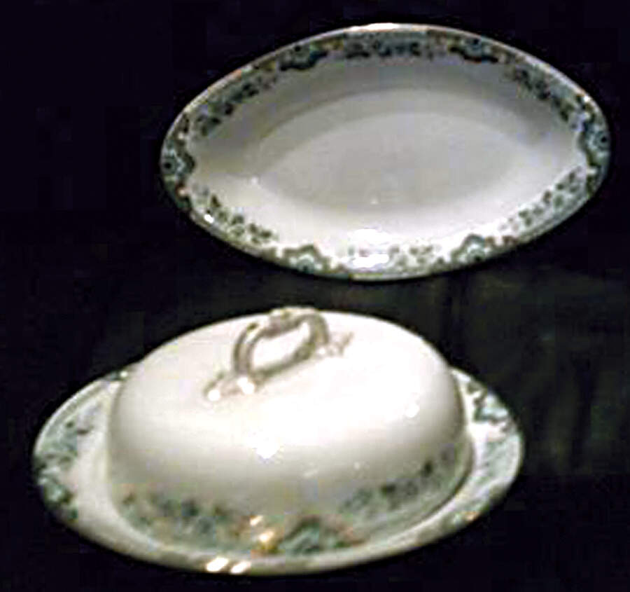 Thelma Green Round Covered Butter by John Maddock & Sons-1