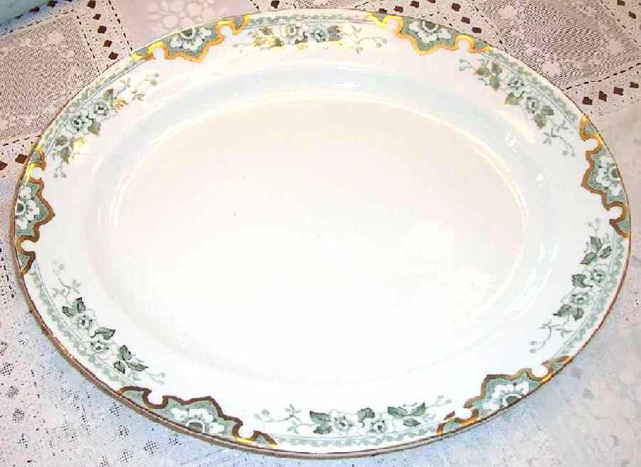 Thelma Green 14" Oval Serving Platter by John Maddock & Sons-1