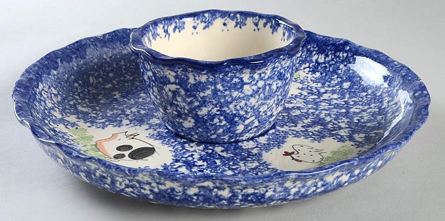 Molly's Cows Blue (2 Piece) Chip & Dip Set by Molly Dallas-1