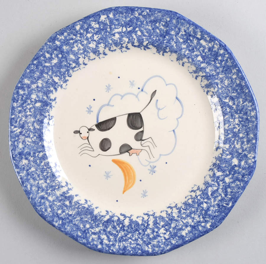 Molly's Cows Blue Dinner Plate by Molly Dallas-1