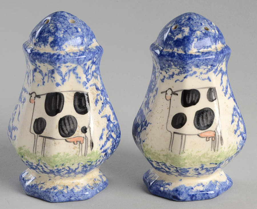 Molly's Cows Blue Salt & Pepper Set by Molly Dallas-1