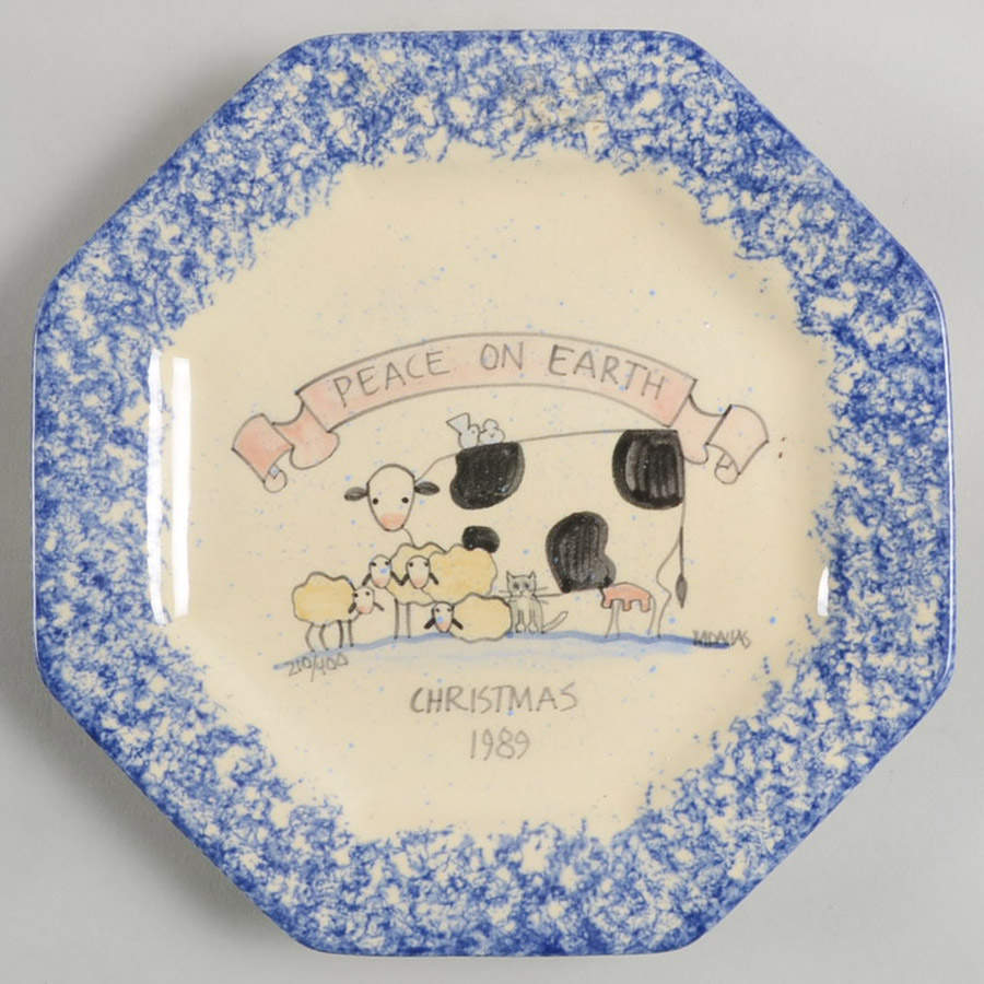Molly's Cows Blue 6" Wall Plate by Molly Dallas-1