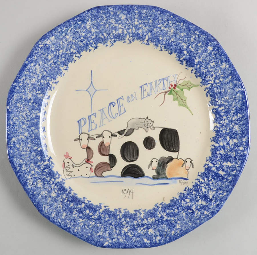 Molly's Cows Blue 10" Wall Plate by Molly Dallas-1