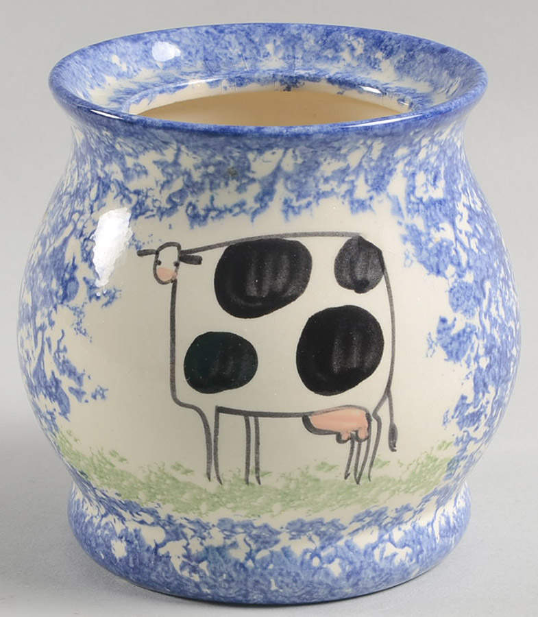 Molly's Cows Blue Sugar Bowl No Lid by Molly Dallas-1