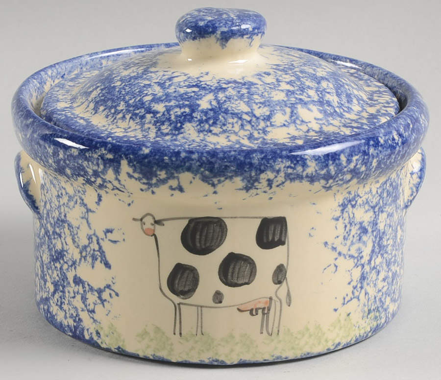 Molly's Cows Blue 5" Round Box & Lid by Molly Dallas-1