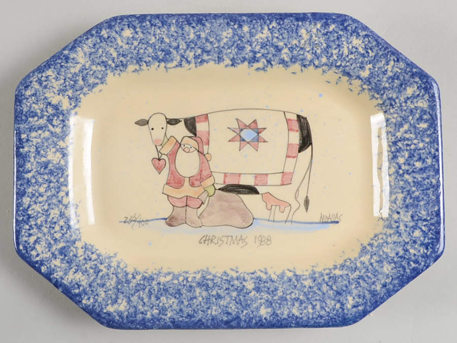 Molly's Cows Blue Butter Tray by Molly Dallas-1