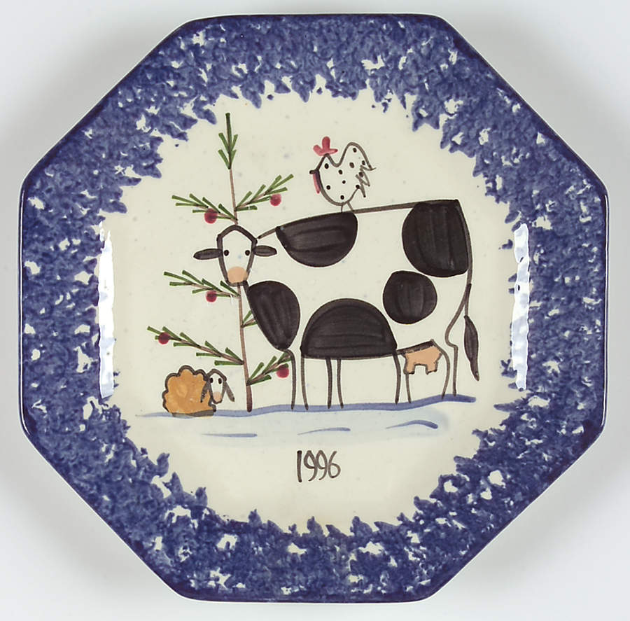 Molly's Cows Blue 6" Wall Plate by Molly Dallas-1