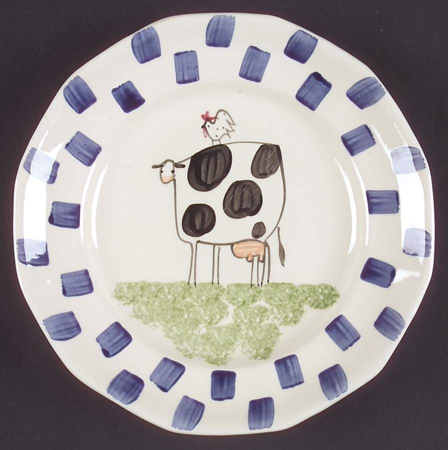 Molly's Cows Blue Accent Salad Plate by Molly Dallas-1