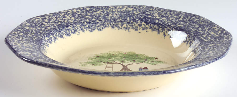 Molly's Cows Blue Large Rim Soup Bowl by Molly Dallas-1