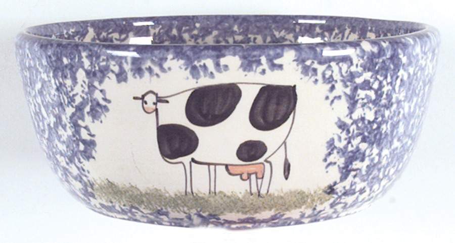 Molly's Cows Blue Soup/Cereal Bowl by Molly Dallas-1