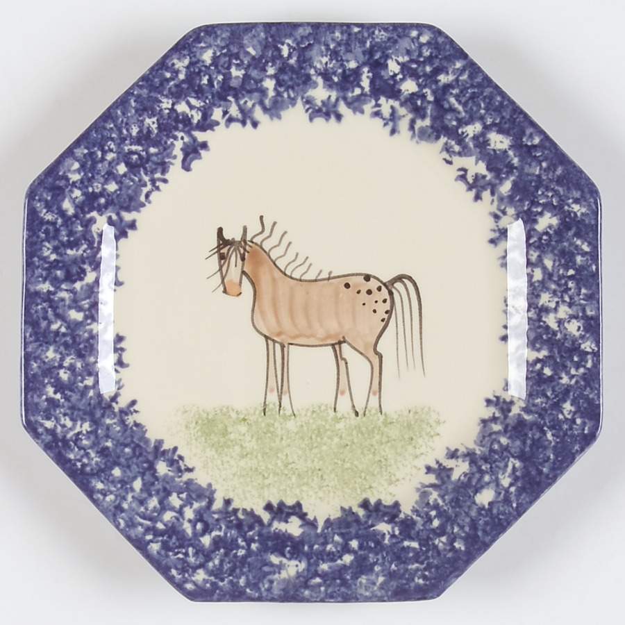 Molly's Cows Blue Octagonal Bread & Butter Plate by Molly Dallas-1