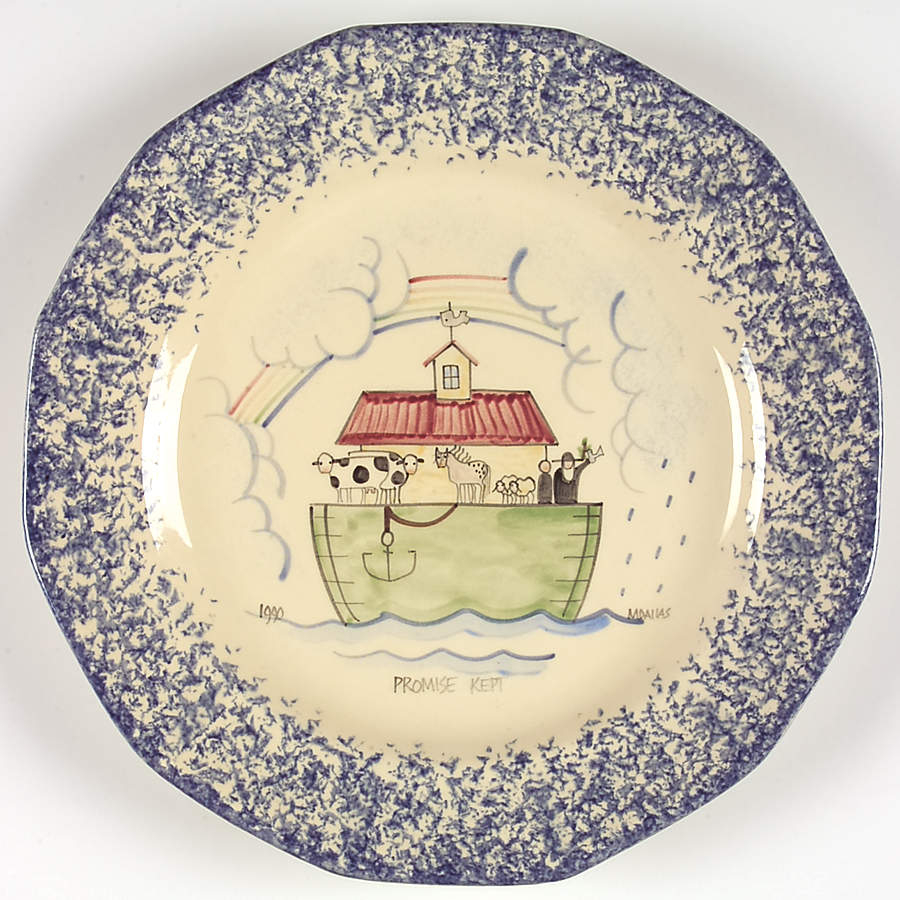 Molly's Cows Blue Dinner Plate by Molly Dallas-1