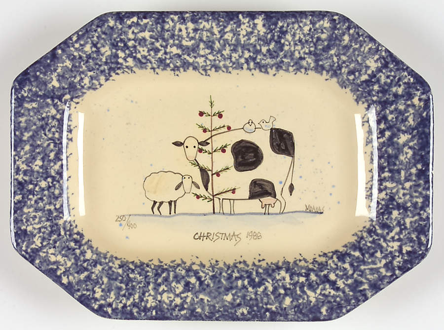 Molly's Cows Blue Butter Tray by Molly Dallas-1