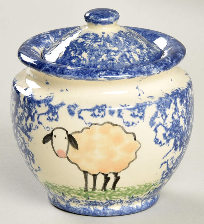 Molly's Cows Blue Jam/Jelly & Lid by Molly Dallas-1