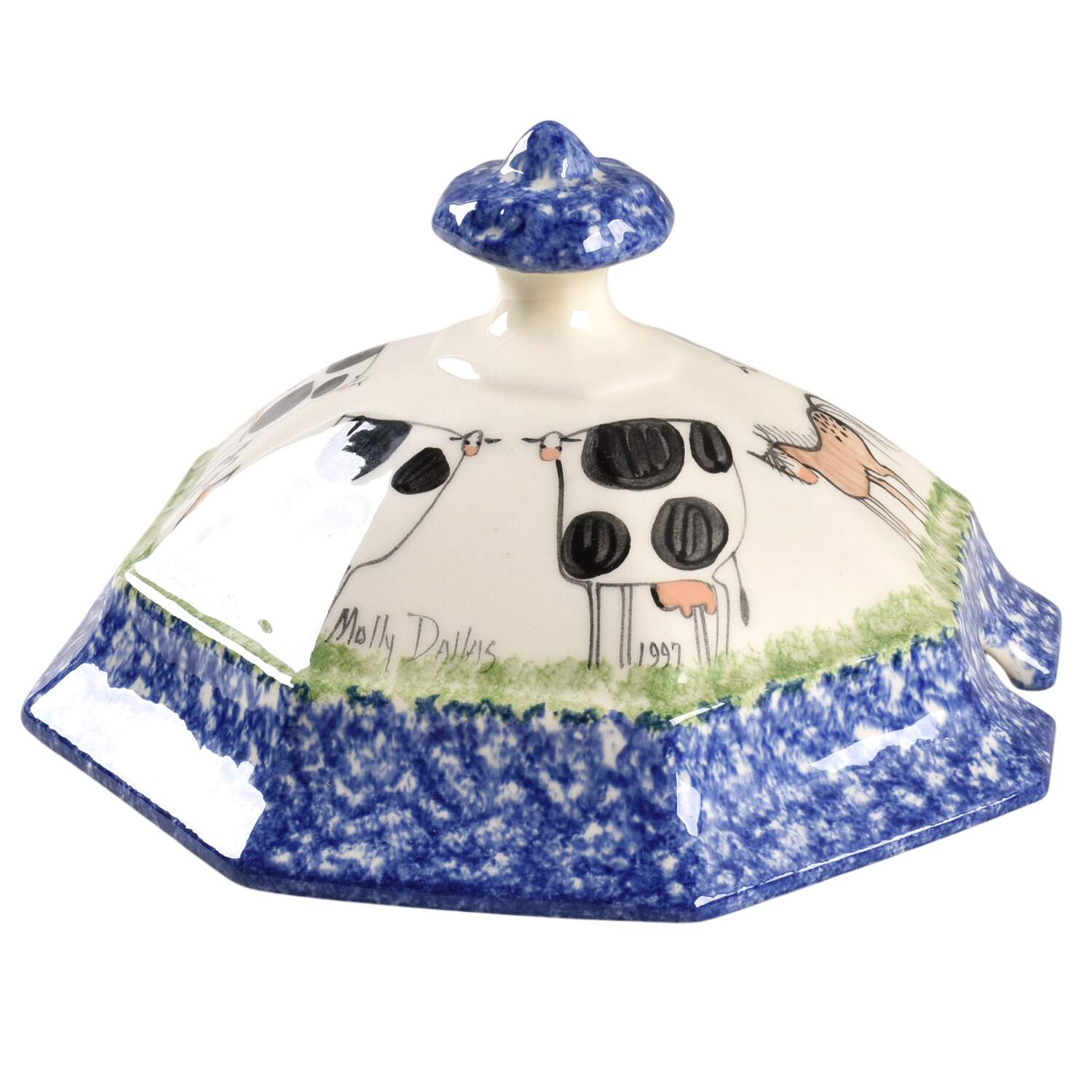 Molly's Cows Blue Lid for Tureen by Molly Dallas-1