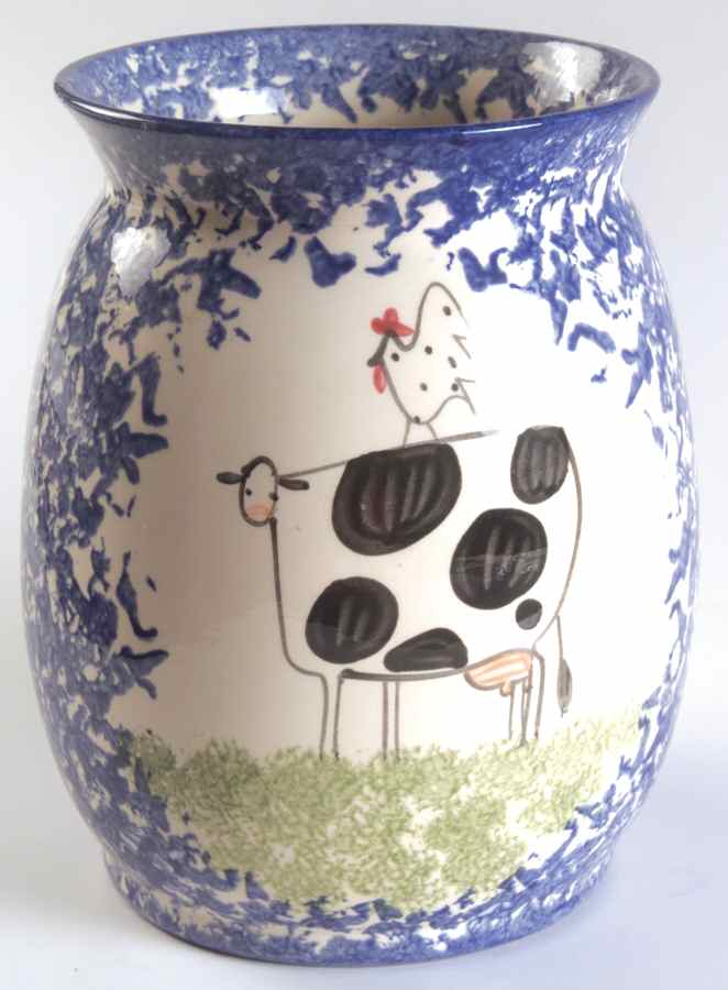 Molly's Cows Blue 6" Vase by Molly Dallas-1