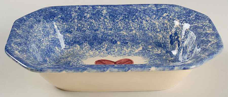 Molly's Cows Blue 9" Oval Vegetable Bowl by Molly Dallas-1
