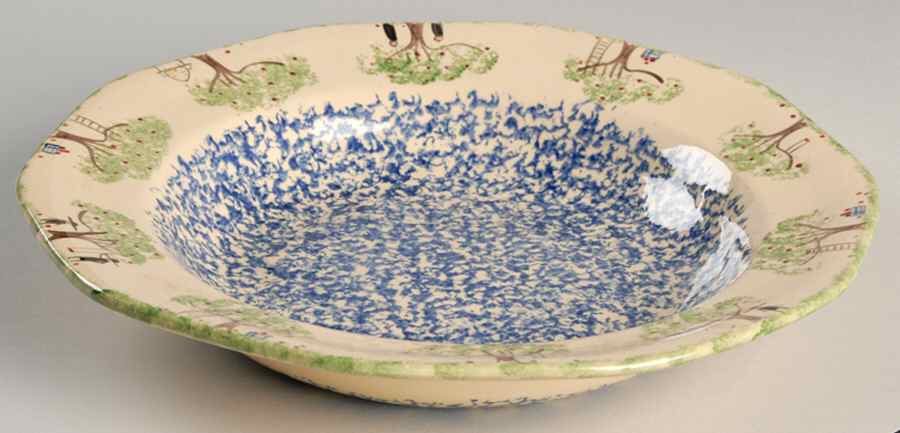 Molly's Cows Blue Large Rim Soup Bowl by Molly Dallas-1