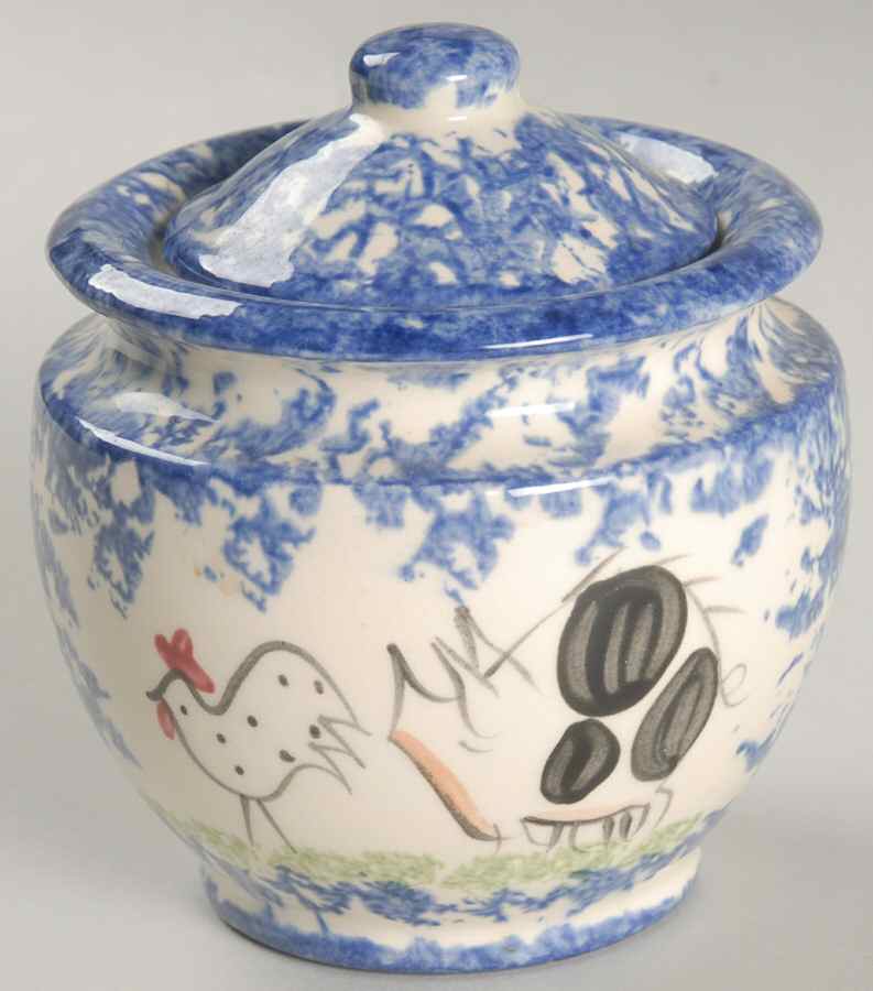 Molly's Cows Blue Jam/Jelly & Lid by Molly Dallas-1