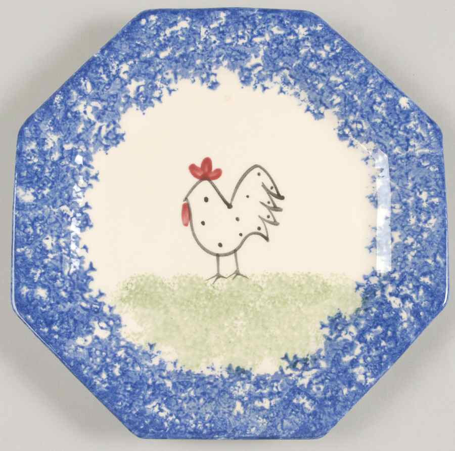 Molly's Cows Blue Octagonal Bread & Butter Plate by Molly Dallas-1