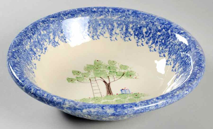 Molly's Cows Blue 9" Round Vegetable Bowl by Molly Dallas-1