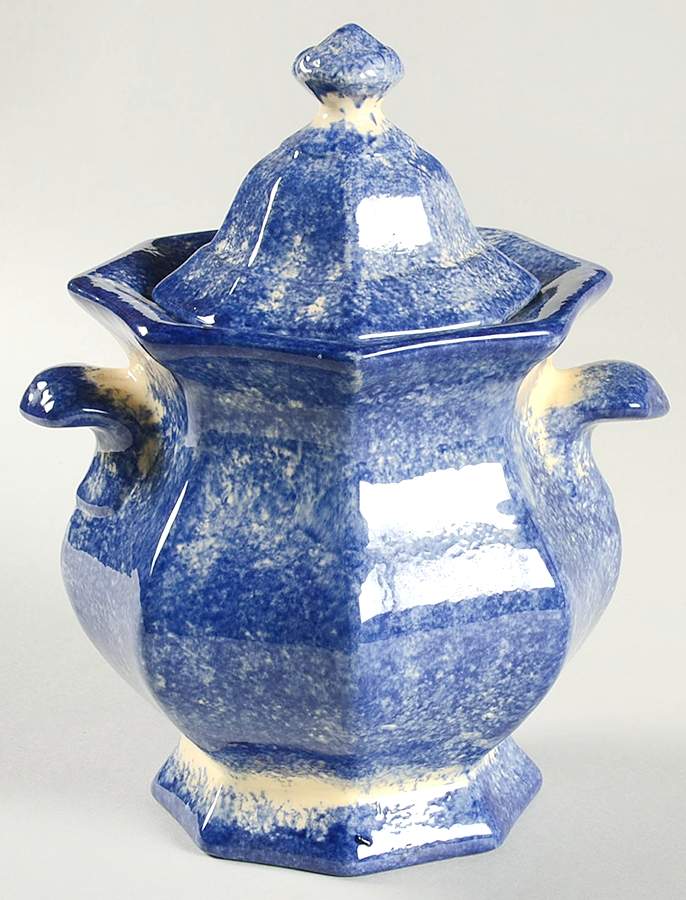 Molly's Cows Blue Sugar Bowl & Lid by Molly Dallas-1