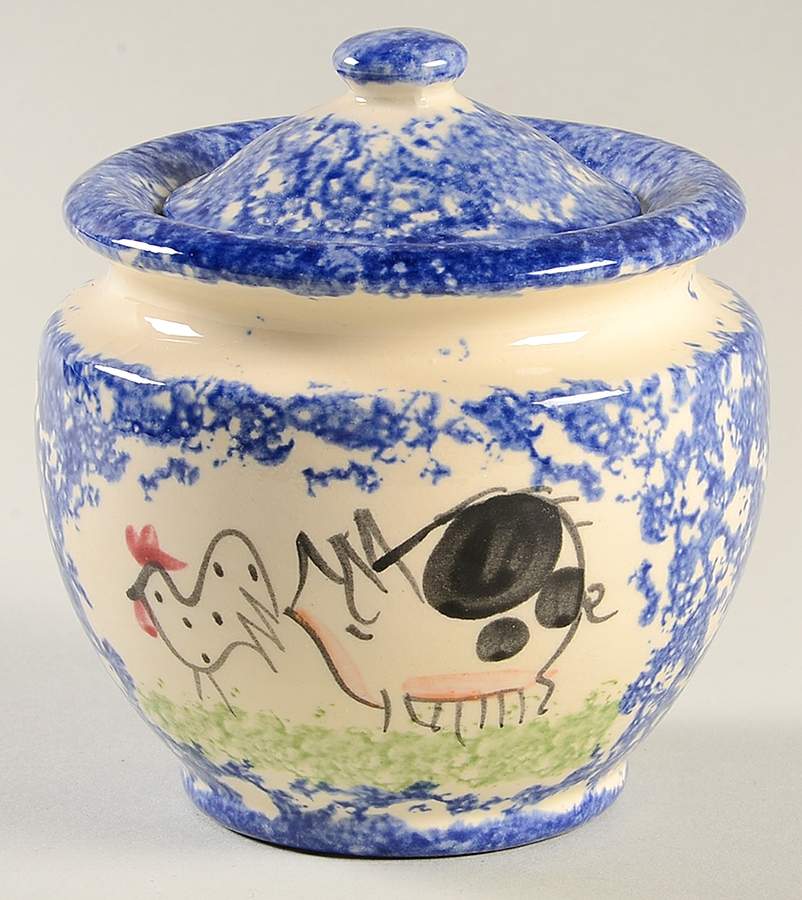 Molly's Cows Blue Mini Sugar Bowl & Lid by Molly Dallas-1