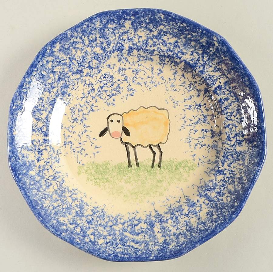 Molly's Cows Blue Salad Plate by Molly Dallas-1