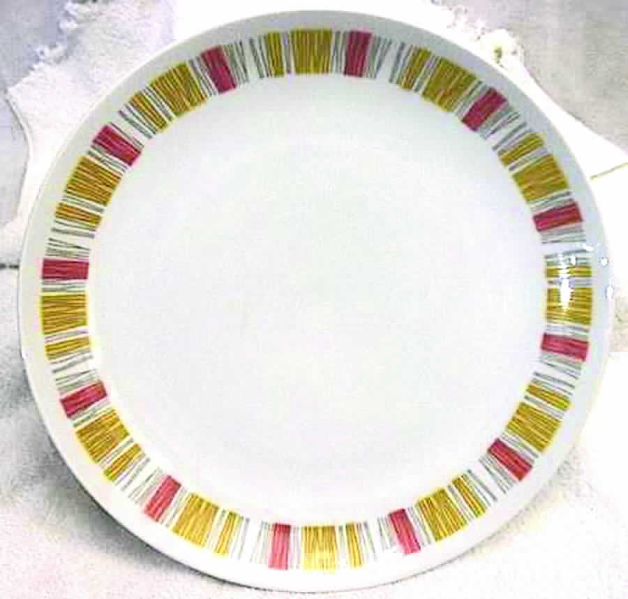 Fantasy (Orange, Yellow, Black Stripe Edge) Dinner Plate by Mikasa-1