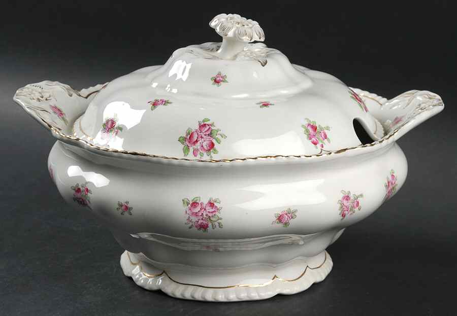 Alsager Roses Tureen &  Lid by John Maddock & Sons-1
