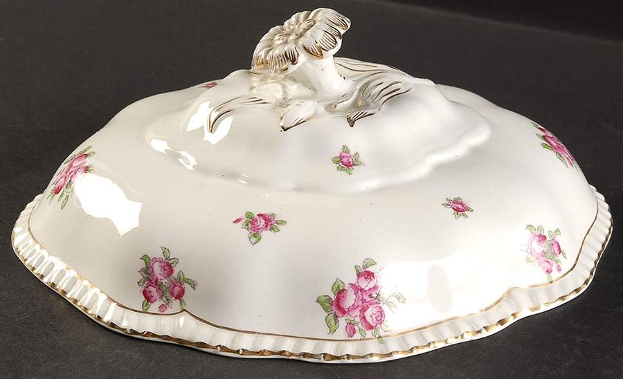 Alsager Roses Lid for Oval Vegetable by John Maddock & Sons-1