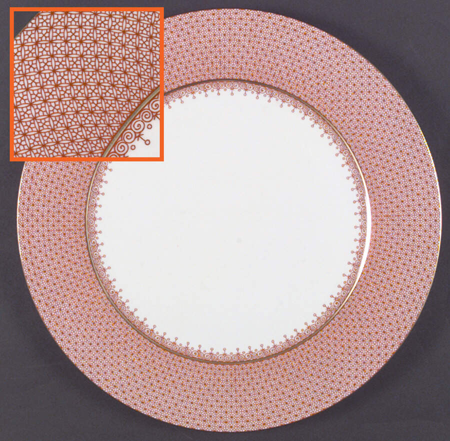 Red Lace Service Plate (Charger) by Mottahedeh-1