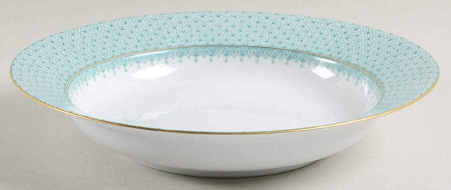 Green Lace Large Rim Soup Bowl by Mottahedeh-1