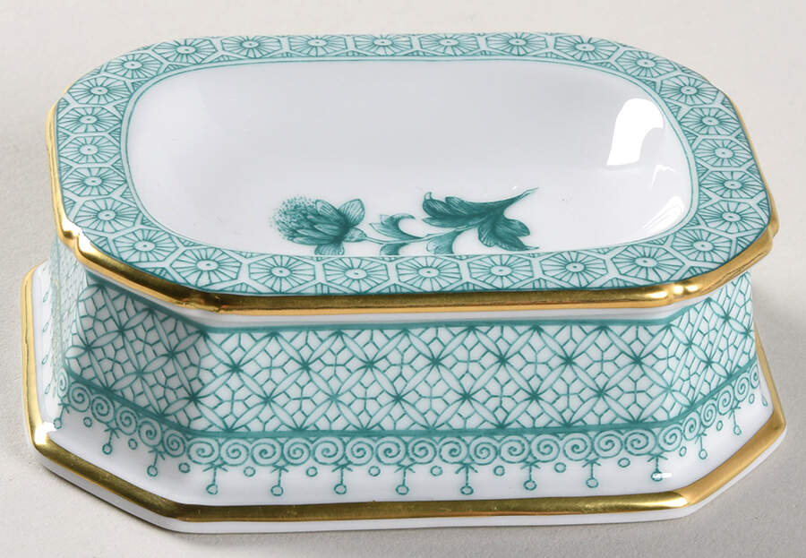 Green Lace Rectangular Master Salt Dip by Mottahedeh-1