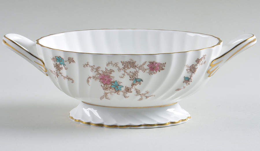 Ancestral (Wreath Backstamp) Gravy Boat No Lid by Minton-1