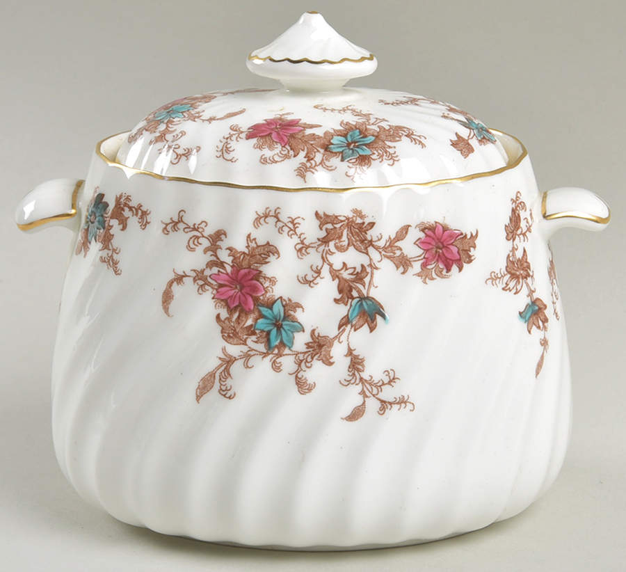 Ancestral (Wreath Backstamp) Sugar Bowl & Lid by Minton-1