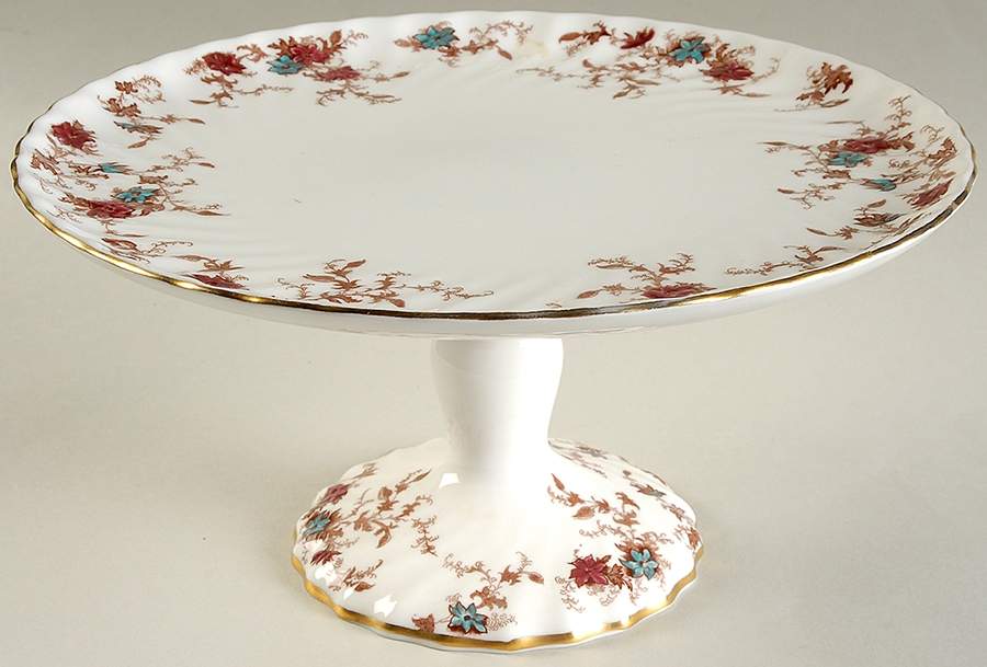 Ancestral (Wreath Backstamp) 9" Diameter Pedestal Cake Stand by Minton-1