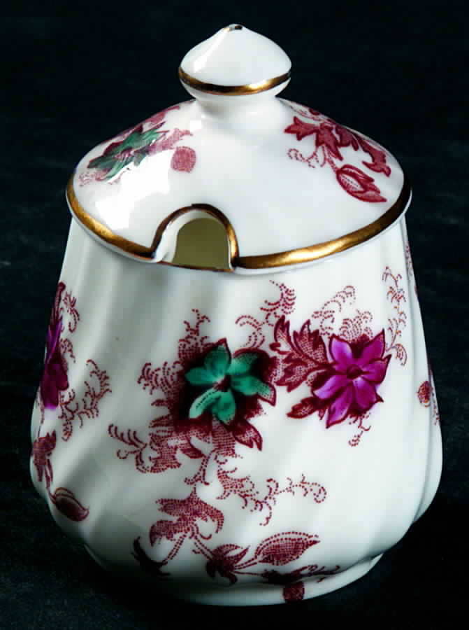 Ancestral (Wreath Backstamp) Mustard Jar & Lid by Minton-1
