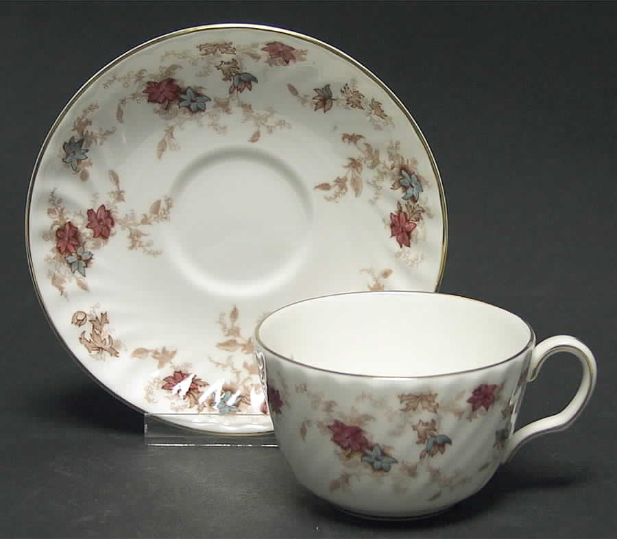 Ancestral (Wreath Backstamp) Flat Cup & Saucer Set by Minton-1