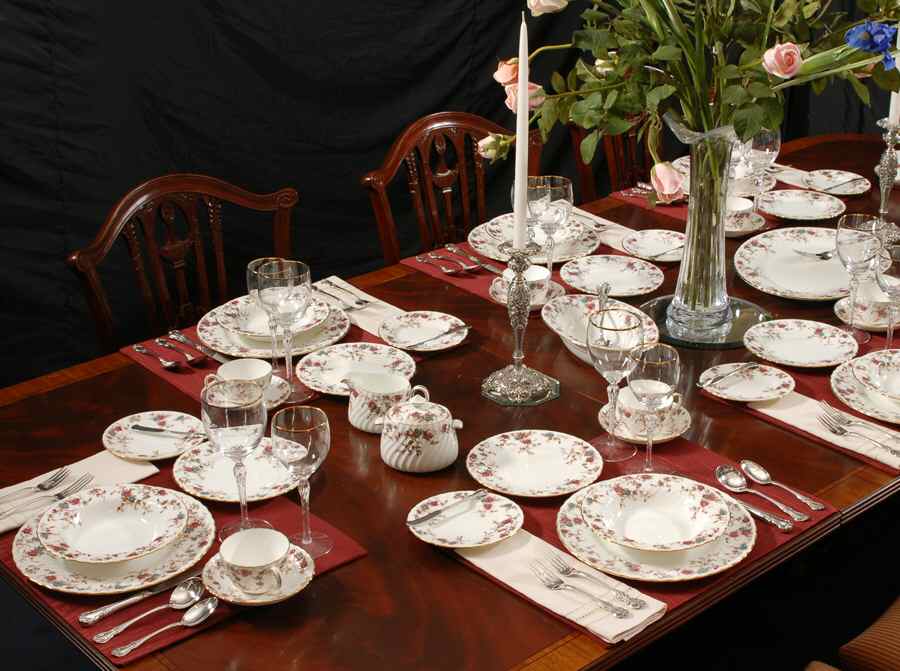 Ancestral (Wreath Backstamp) 53 Piece Estate Set by Minton-1