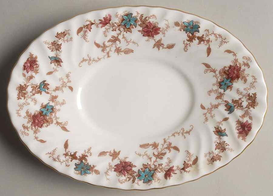 Ancestral (Wreath Backstamp) Underplate for Gravy Boat by Minton-1