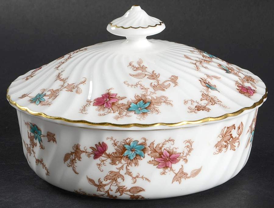 Ancestral (Wreath Backstamp) 5" Round Box & Lid by Minton-1
