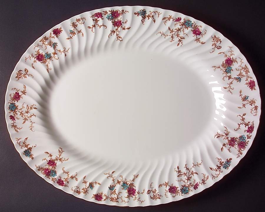 Ancestral (Wreath Backstamp) 17" Oval Serving Platter by Minton-1