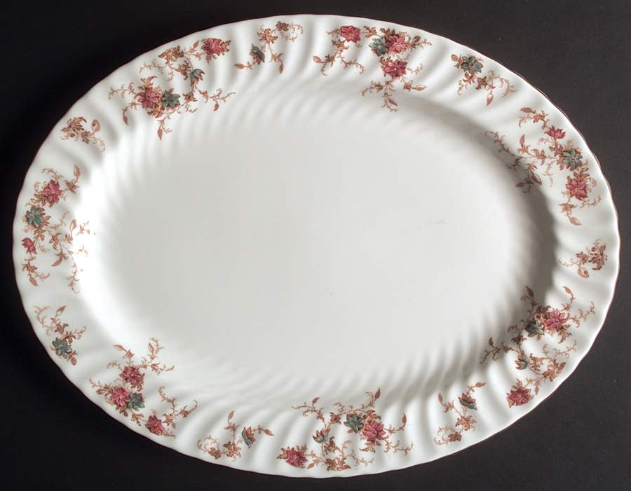 Ancestral (Wreath Backstamp) 16" Oval Serving Platter by Minton-1