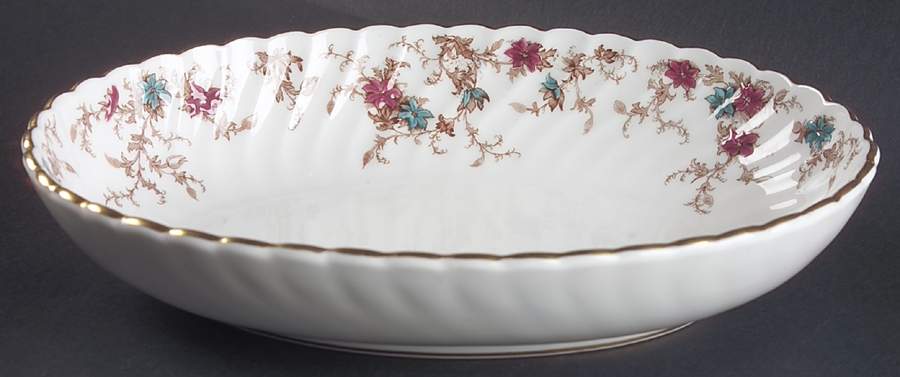 Ancestral (Wreath Backstamp) 10" Oval Vegetable Bowl by Minton-1