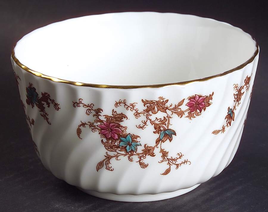 Ancestral (Wreath Backstamp) Cranberry Bowl by Minton-1