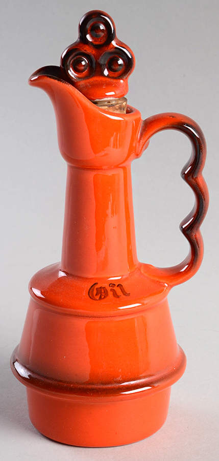 Red Rooster Red Oil and Stopper for Condiment Set by Metlox - Poppytrail - Vernon-1