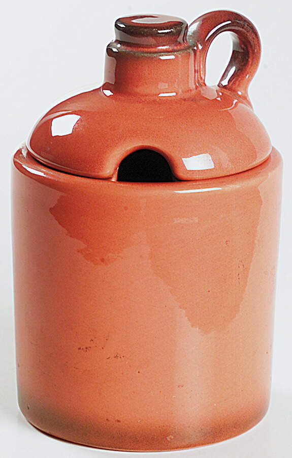 Red Rooster Red Jam/Mustard & Lid by Metlox - Poppytrail - Vernon-1