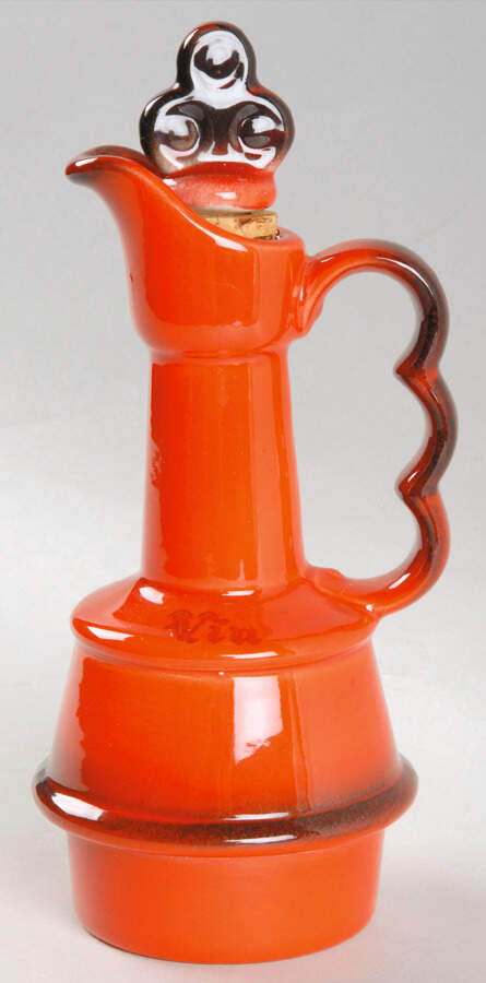 Red Rooster Red Vinegar Cruet and Stopper by Metlox - Poppytrail - Vernon-1